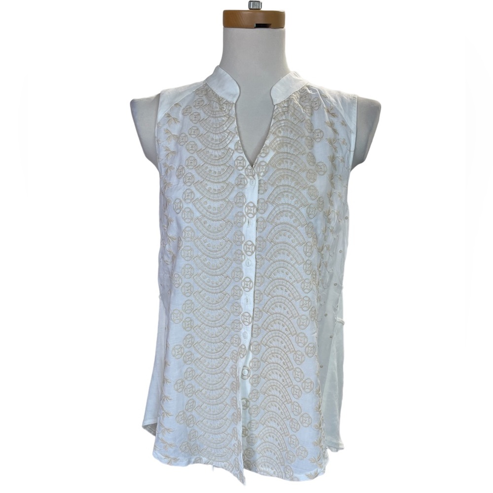 Anthropologie Tiny Cream Back Ties Tank